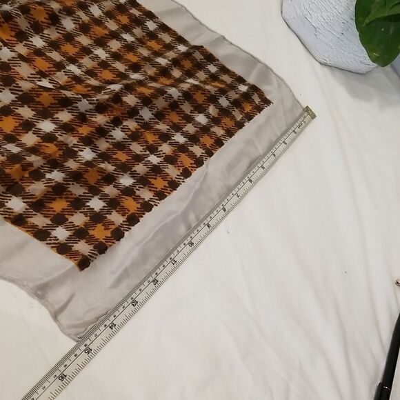 GLENTEX 100% SILK Scarf made in Japan Rectangles + vintage wool dress medium - Picture 13 of 13